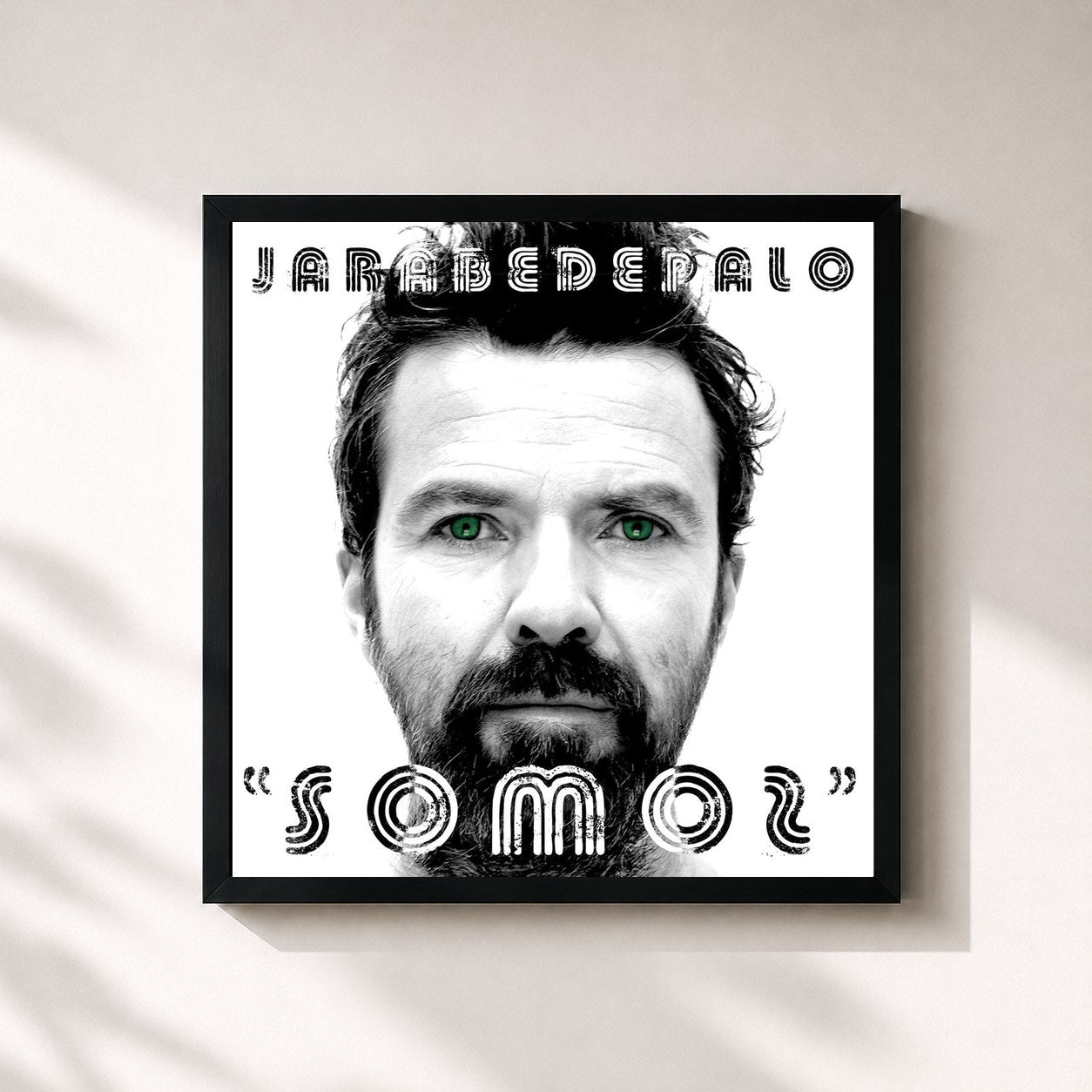 #noir Tableau carré de l'album Somos de Jarabe de Palo, cadre noir 32x32 cm