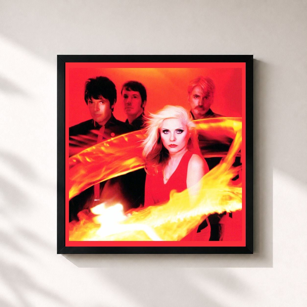 #noir Tableau carré de l'album The Curse of Blondie de Blondie, cadre noir 32x32 cm