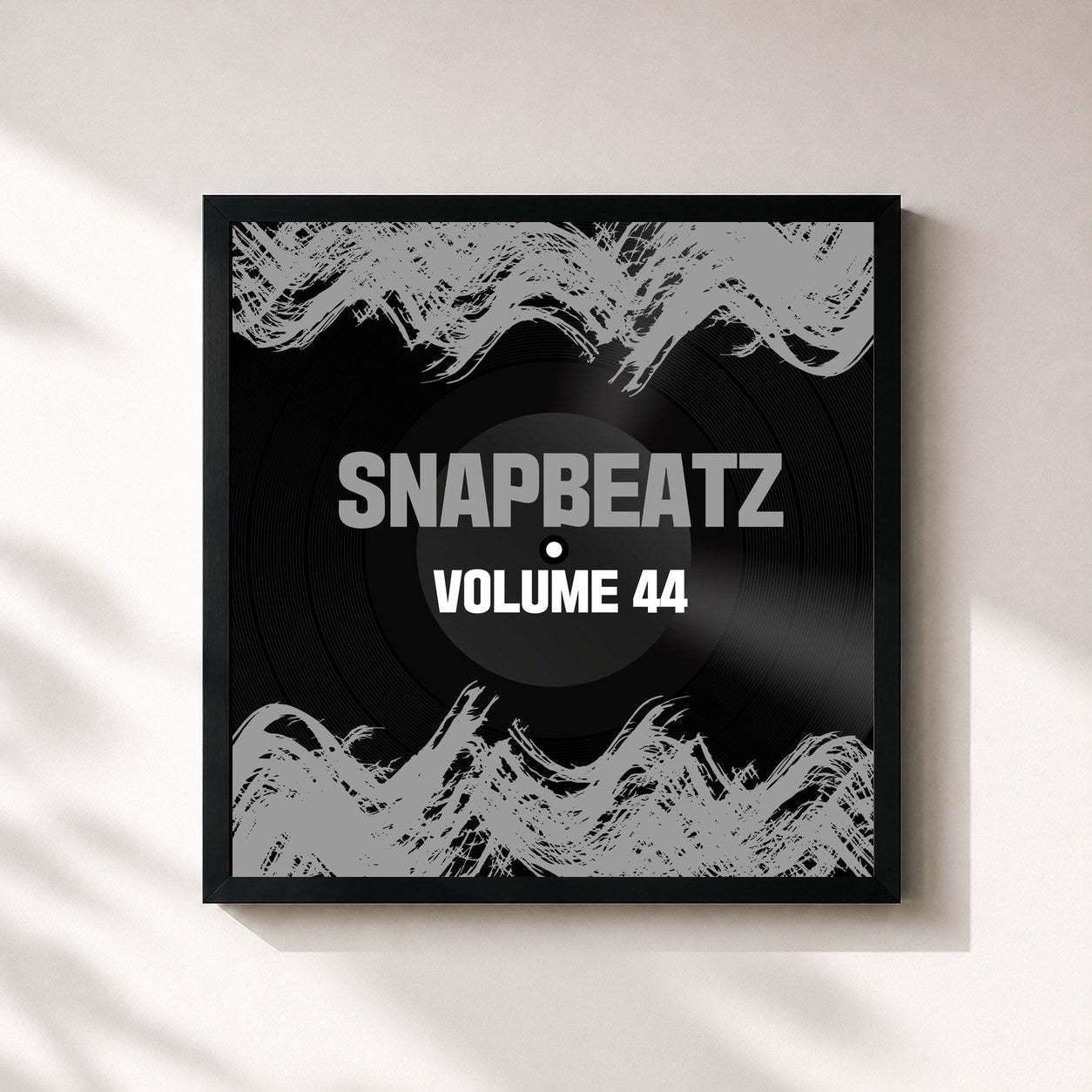 #noir Tableau carré de l'album Snap Beatz Vol.44 de Coin, cadre noir 32x32 cm