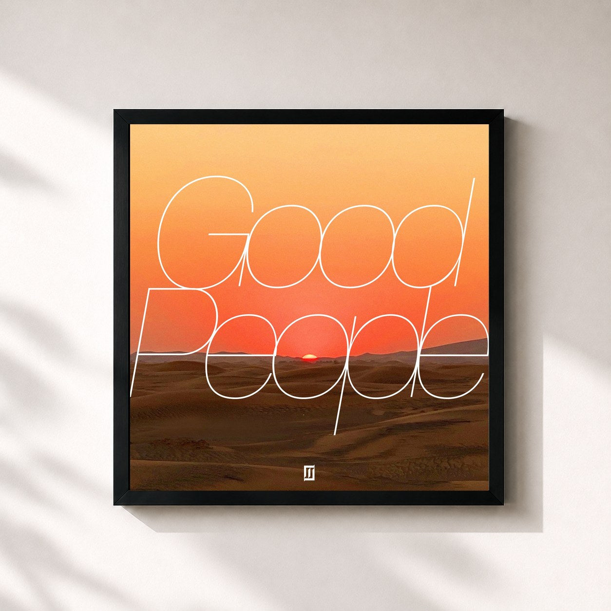 #noir Tableau carré de l'album Good People de Majid Jordan, cadre noir 32x32 cm