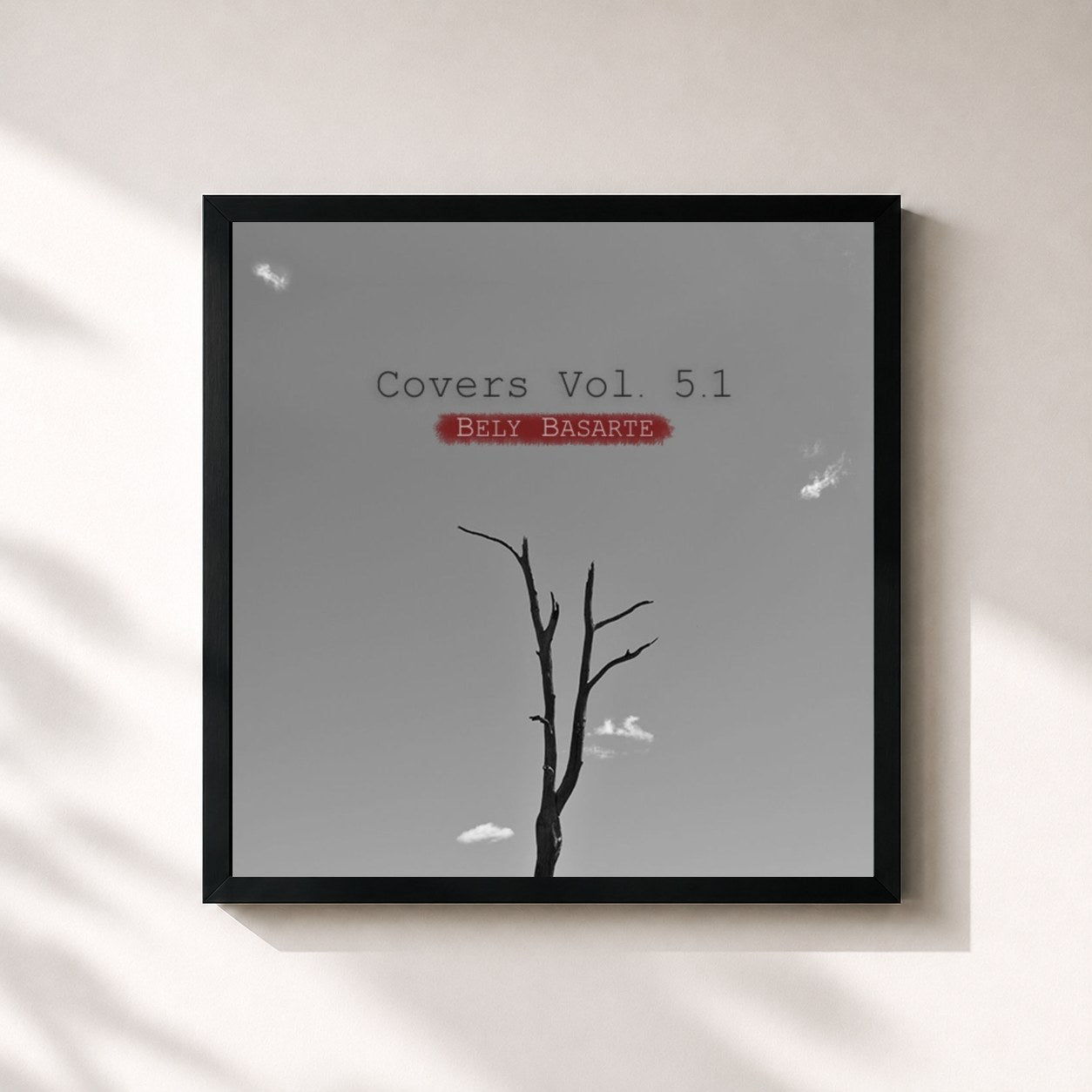 #noir Tableau carré de l'album Covers,Vol. 5.1 de Bely Basarte, cadre noir 32x32 cm