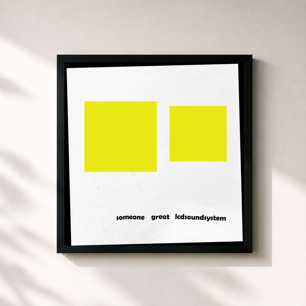 #noir Tableau carré de l'album Someone Great de LCD Soundsystem, cadre noir 32x32 cm