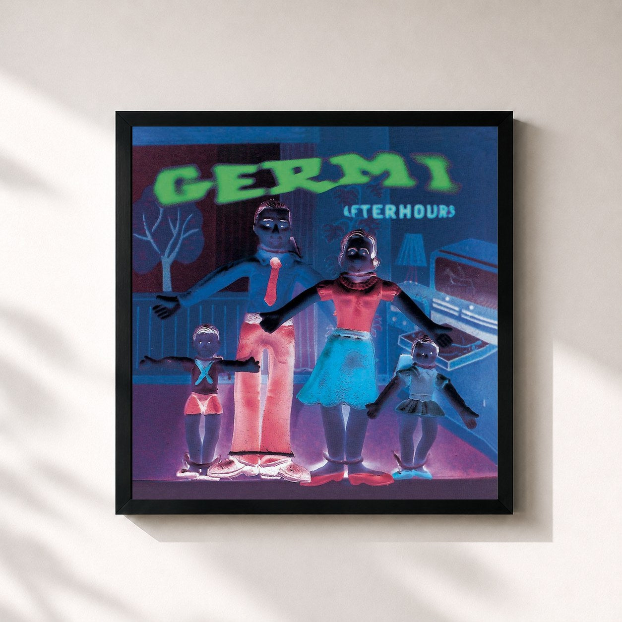 #noir Tableau carré de l'album Germi de AFTERHOURS, cadre noir 32x32 cm