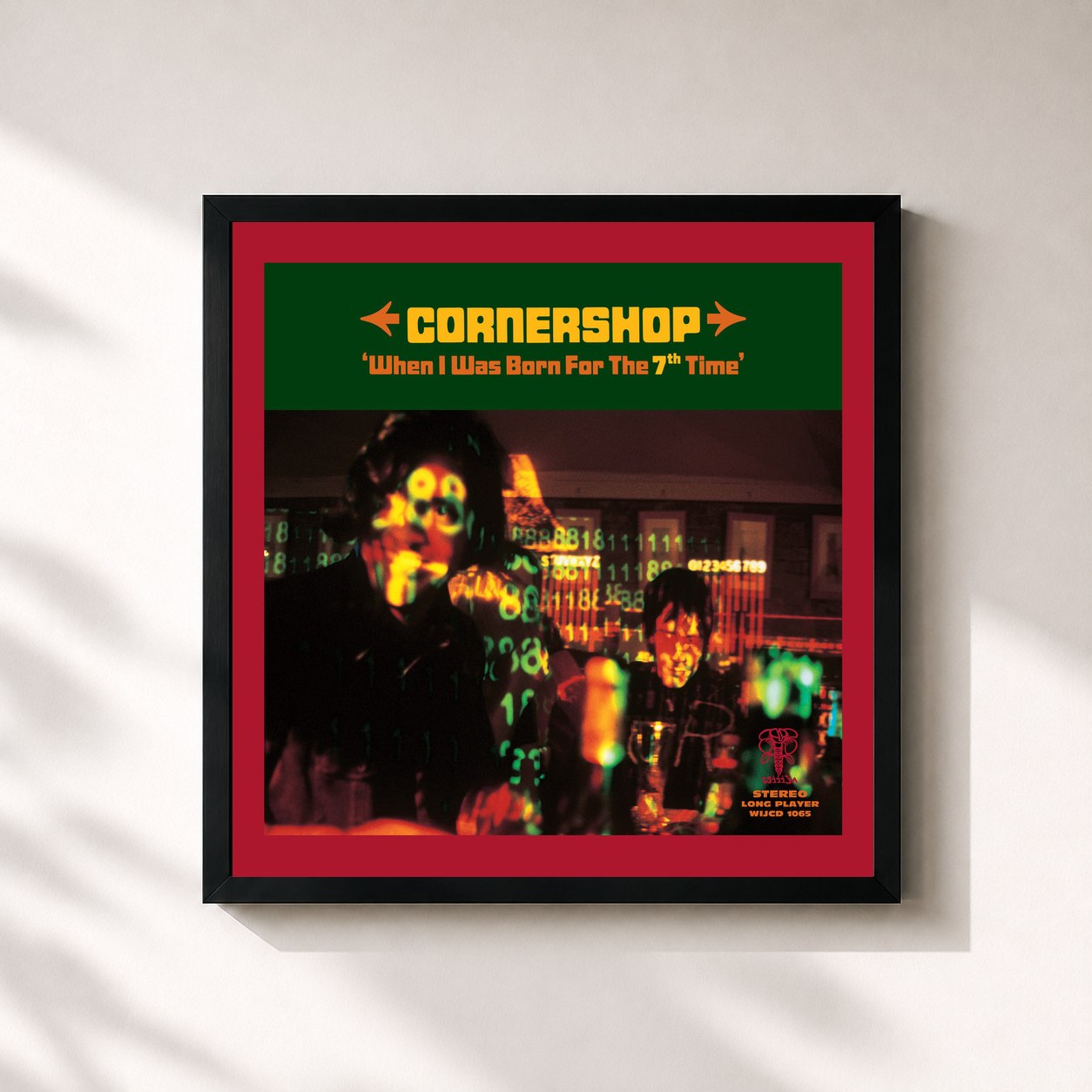 #noir Tableau carré de l'album When I Was Born for the 7th Time de Cornershop, cadre noir 32x32 cm