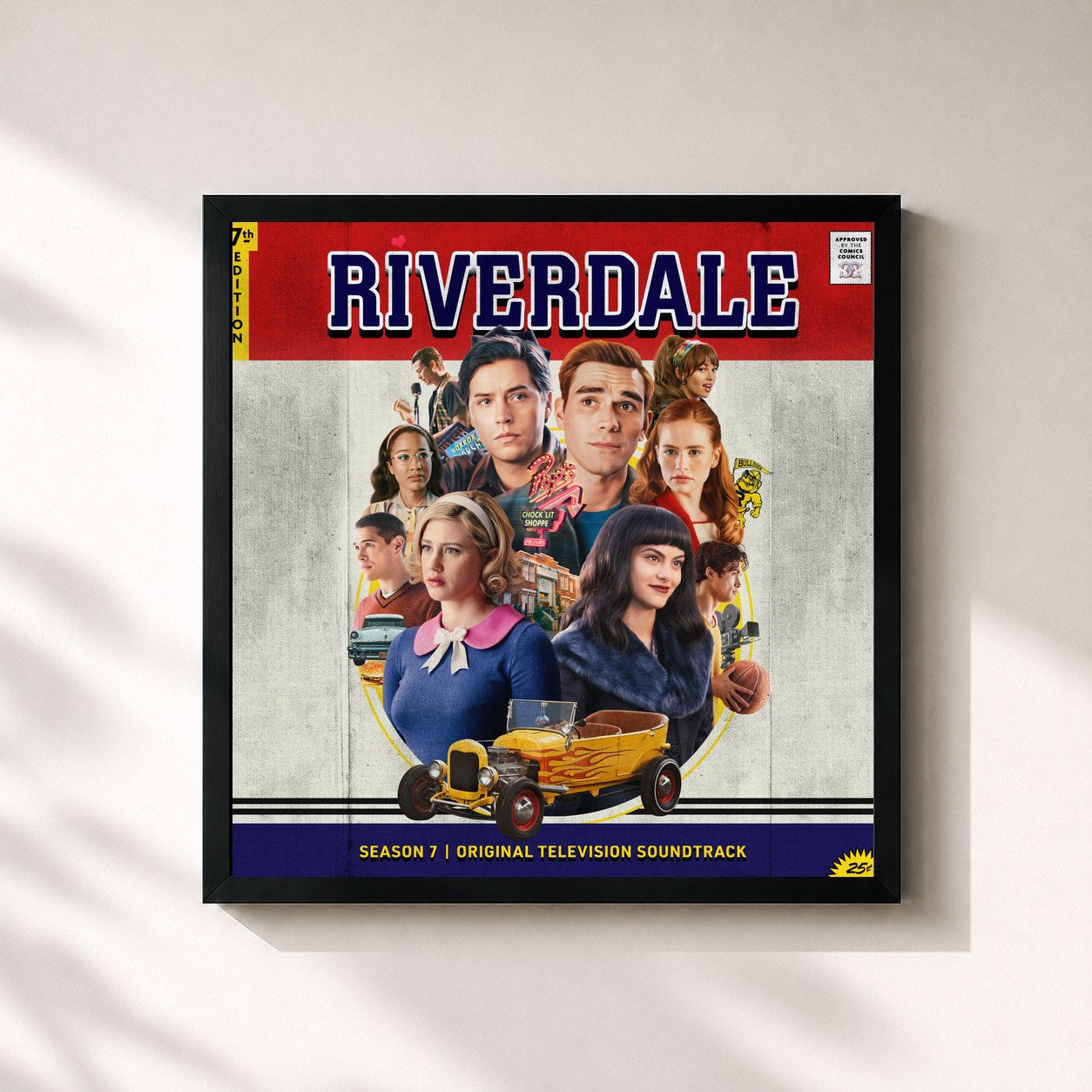 #noir Tableau carré de l'album Riverdale: Season 7 (Original Television Soundtrack) de Riverdale Cast, cadre noir 32x32 cm