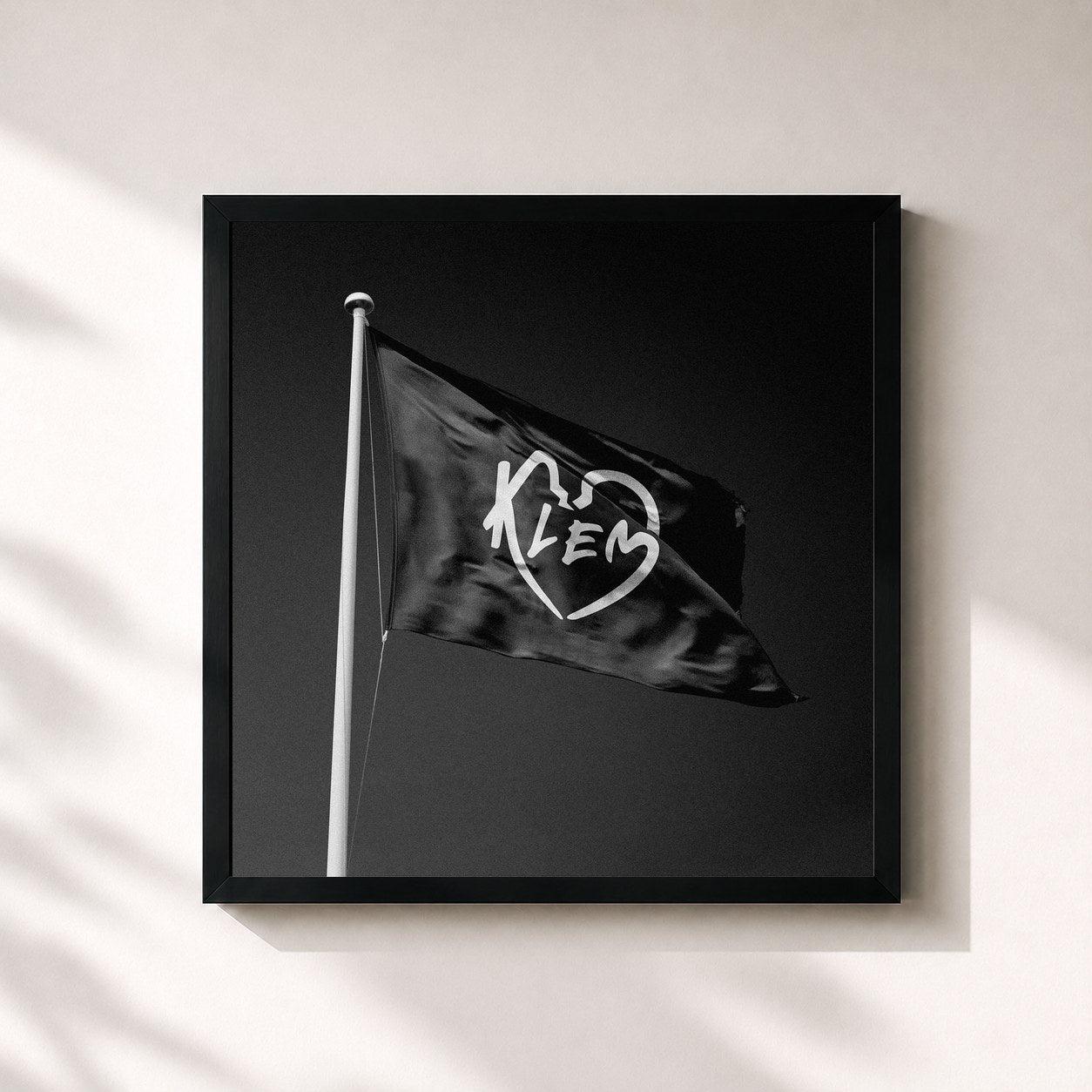 #noir Tableau carré de l'album Sang noir de Klem Schen, cadre noir 32x32 cm
