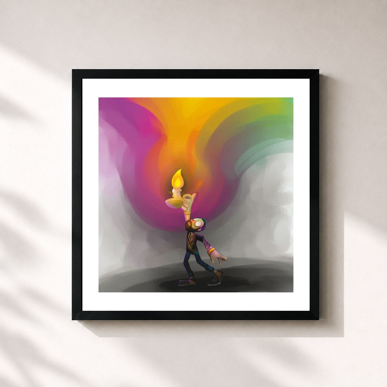 #noir Tableau carré de l'album The Definition de Jon Bellion, cadre noir 32x32 cm