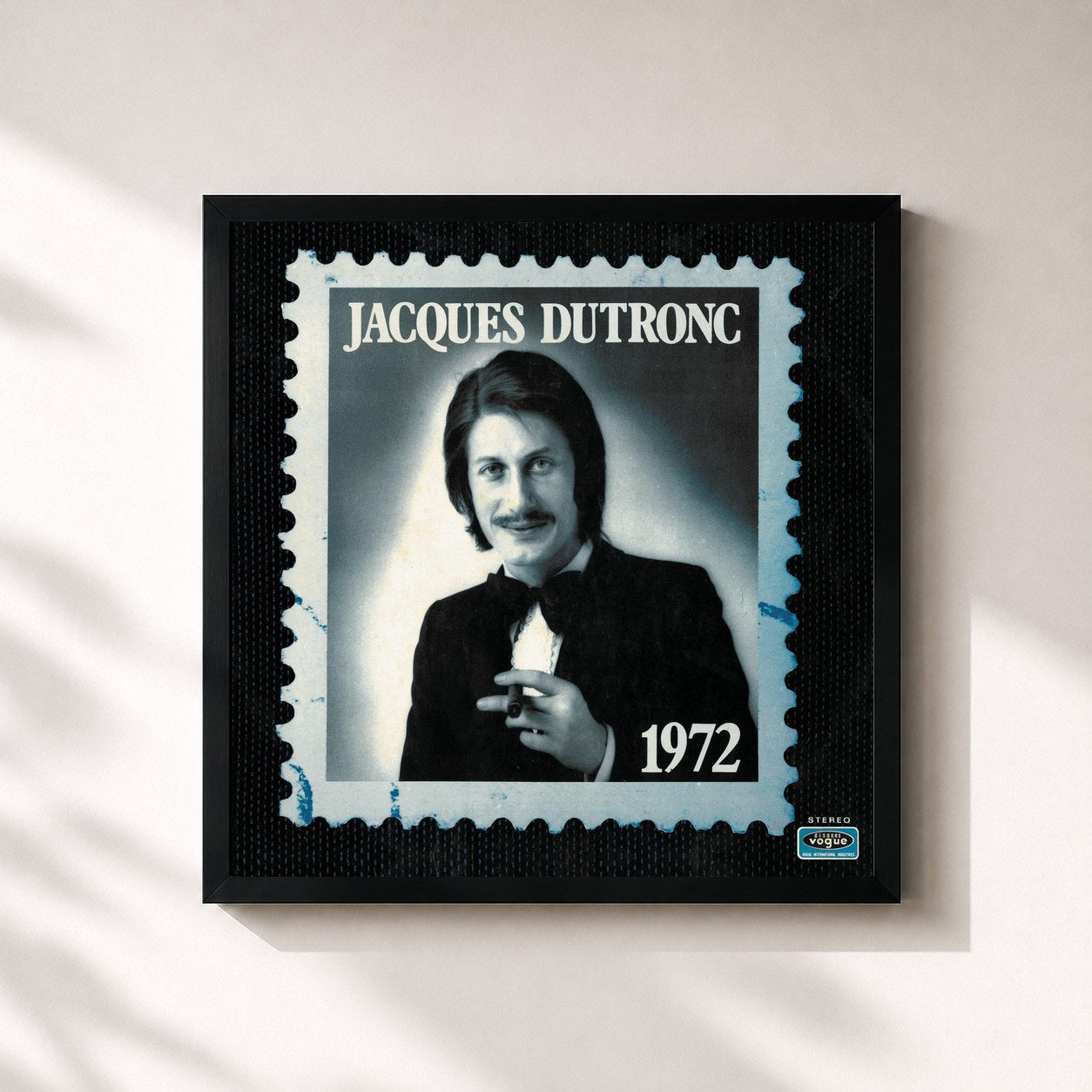 #noir Tableau carré de l'album Le petit jardin (Remastered) de Jacques Dutronc, cadre noir 32x32 cm
