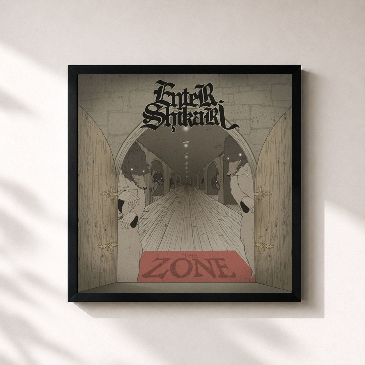 #noir Tableau carré de l'album The Zone de Enter Shikari, cadre noir 32x32 cm