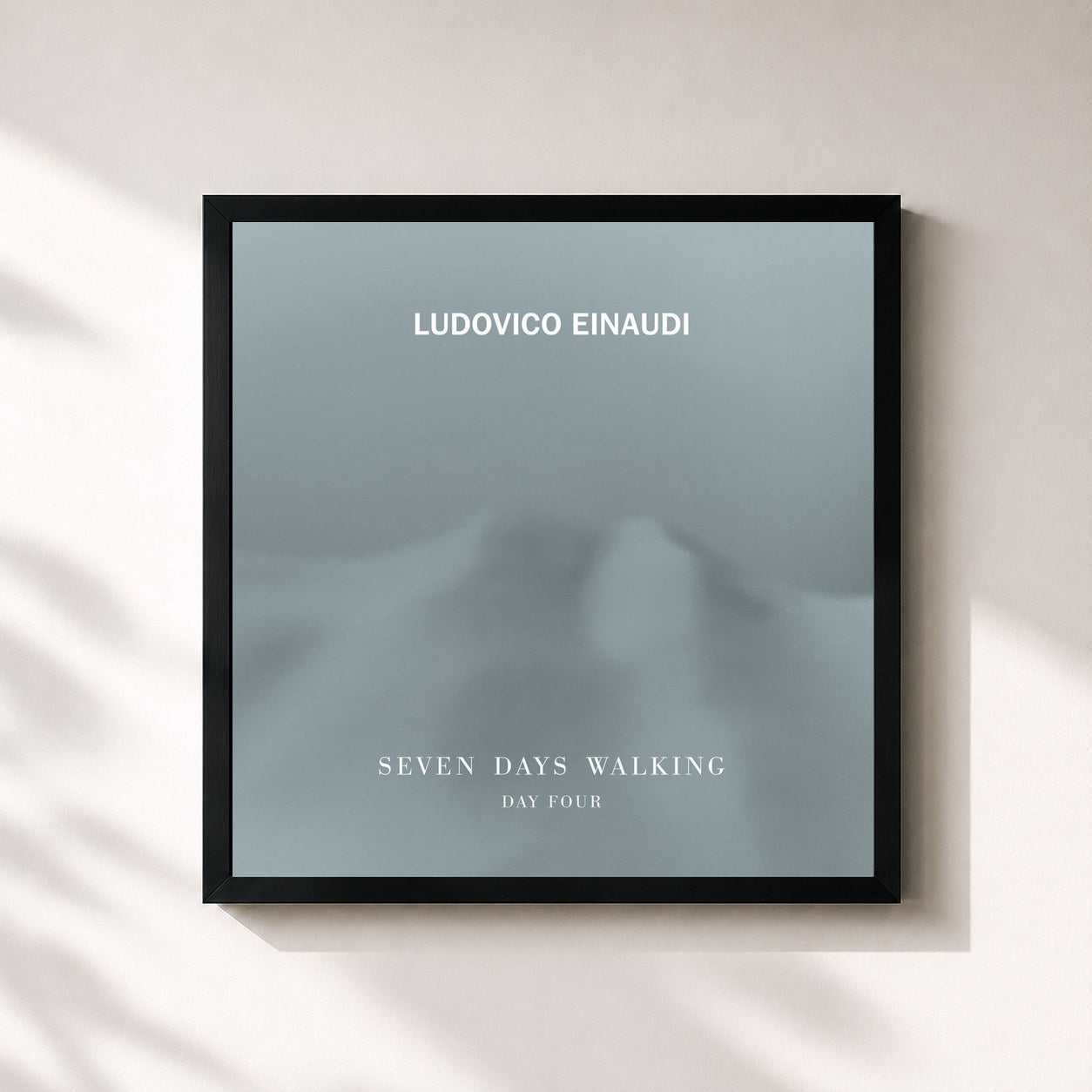 #noir Tableau carré de l'album Seven Days Walking (Day 4) de Ludovico Einaudi, cadre noir 32x32 cm