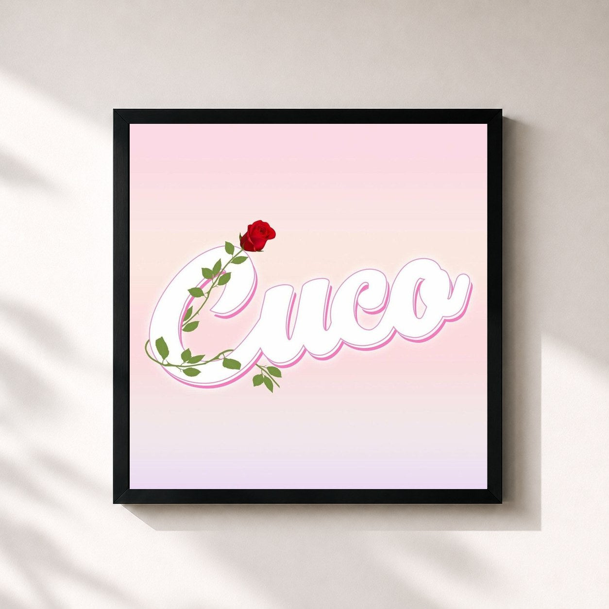 #noir Tableau carré de l'album Songs4u de Cuco, cadre noir 32x32 cm