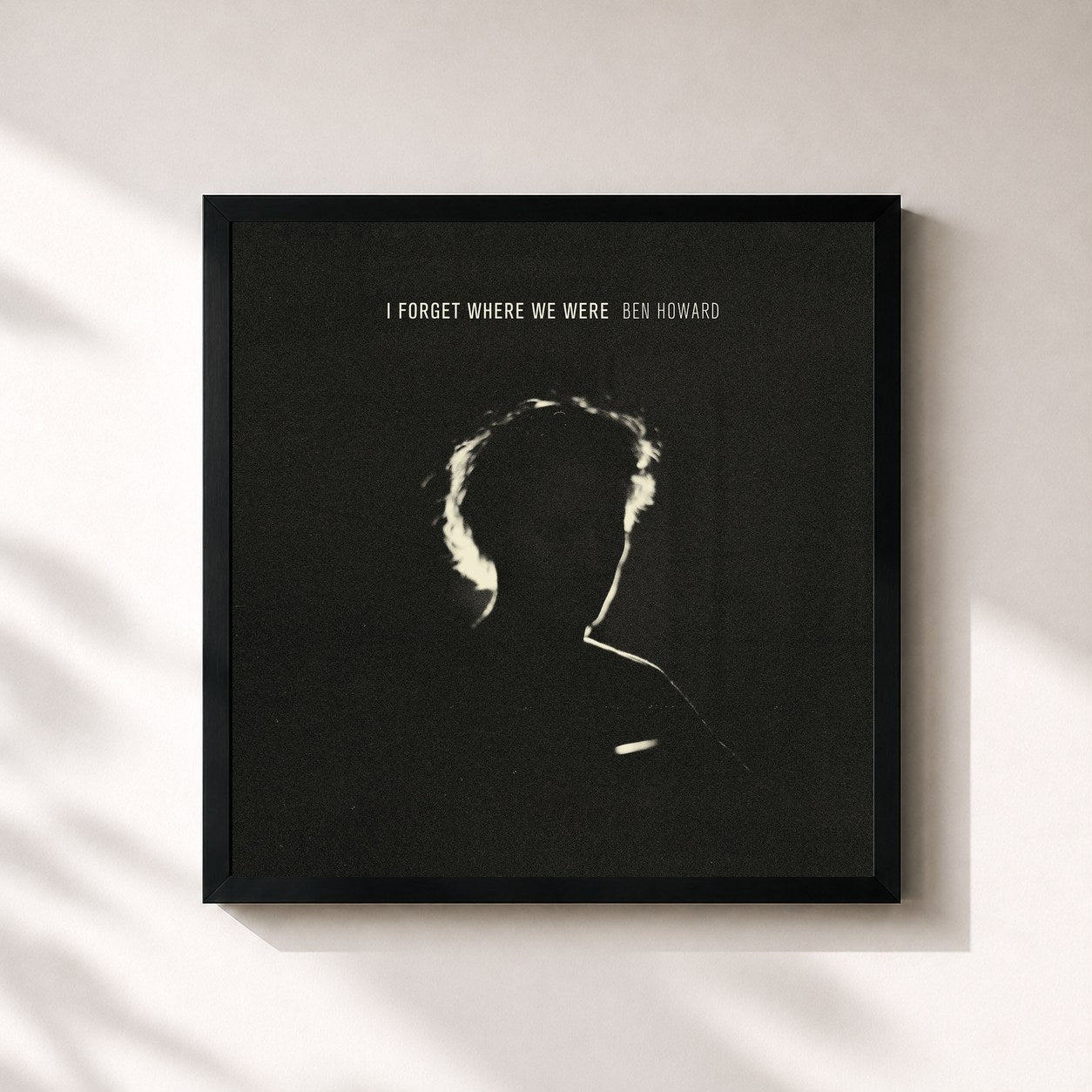 #noir Tableau carré de l'album I Forget Where We Were (10th Year Anniversary Deluxe) de Ben Howard, cadre noir 32x32 cm