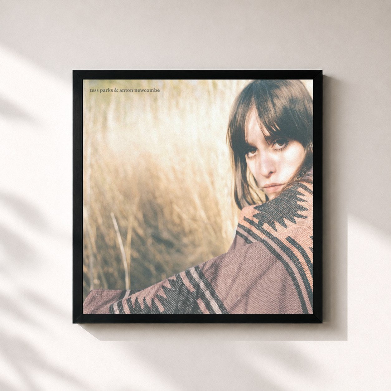 #noir Tableau carré de l'album Tess Parks & Anton Newcombe de Tess Parks, cadre noir 32x32 cm