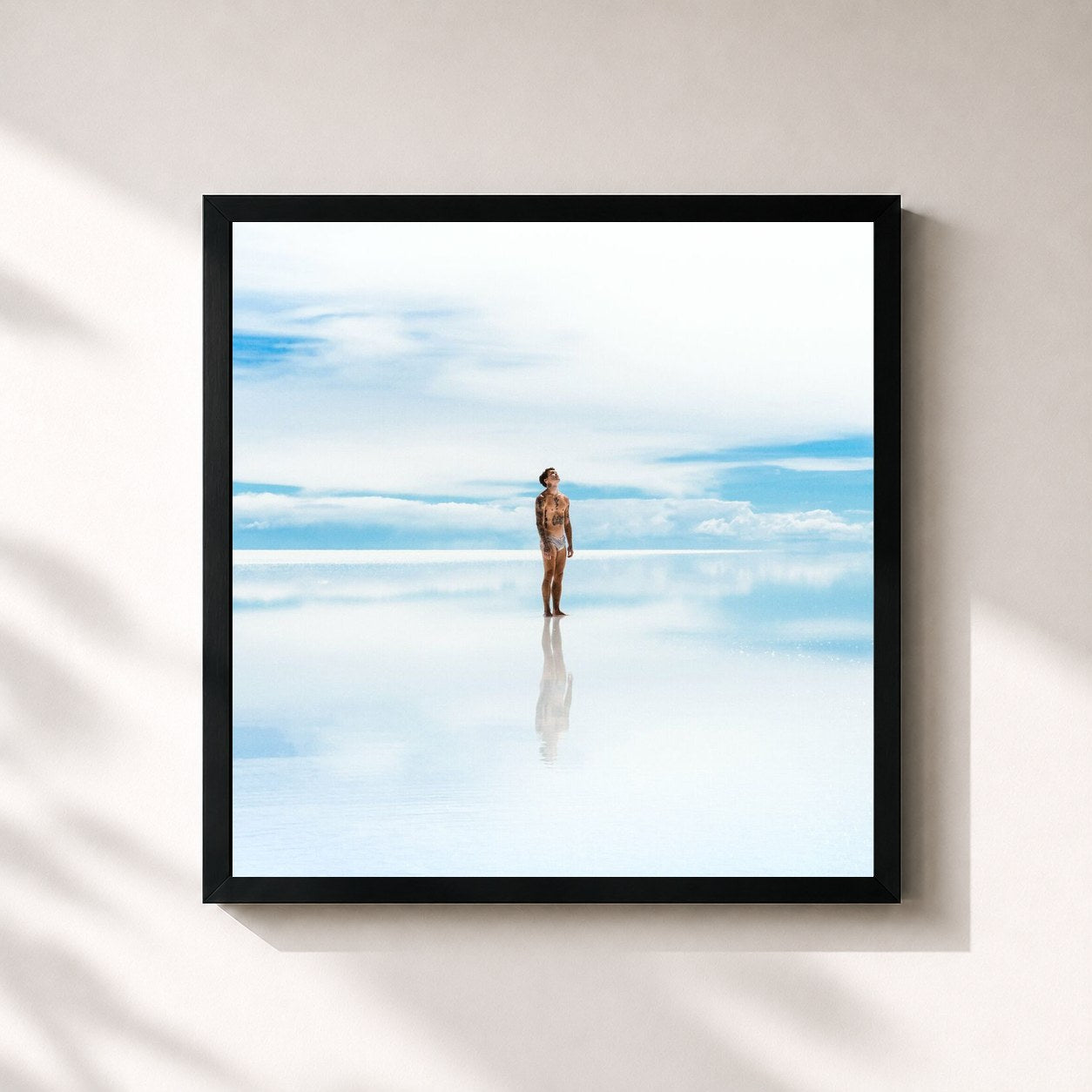 #noir Tableau carré de l'album Innamorato de BLANCO, cadre noir 32x32 cm
