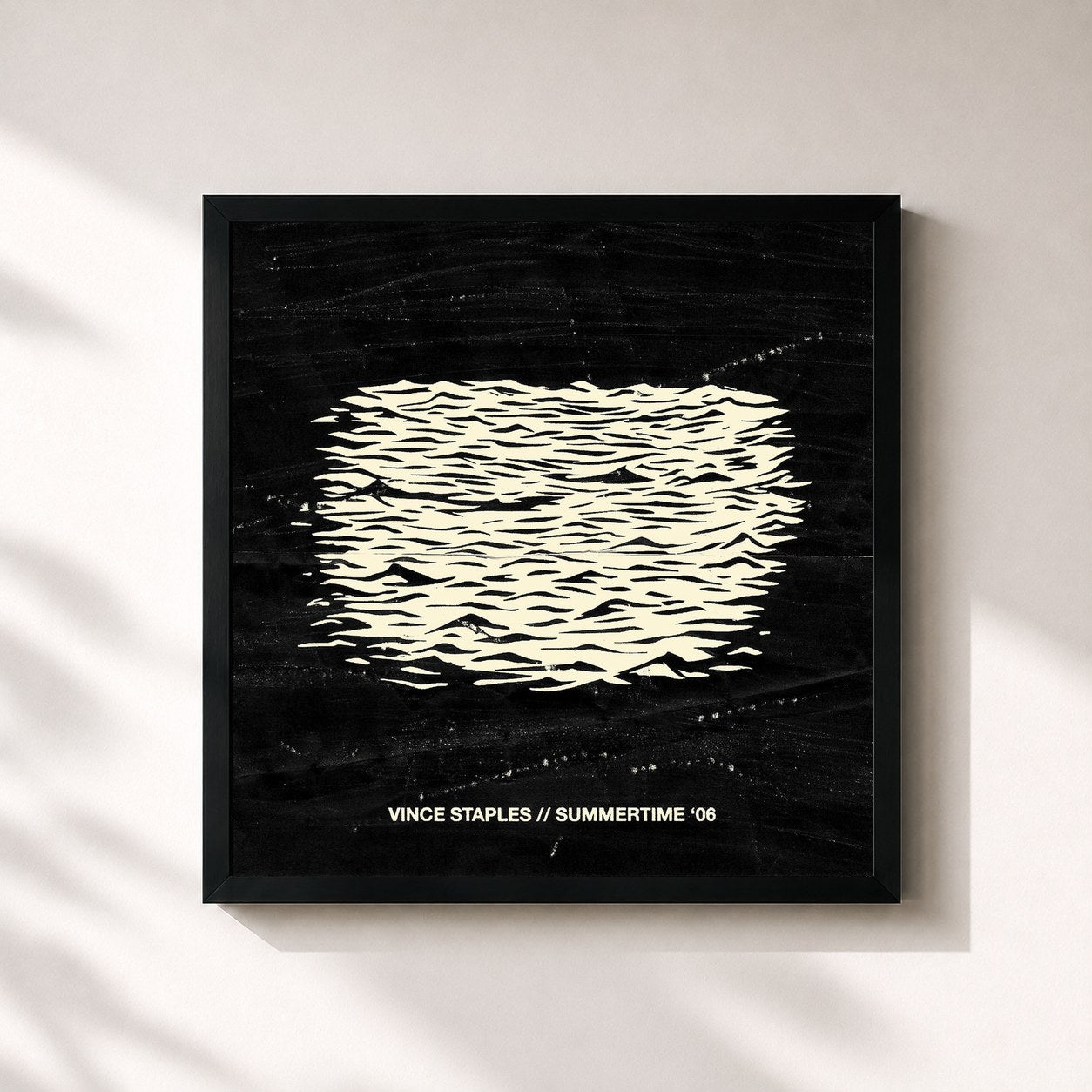 #noir Tableau carré de l'album Summertime '06 de Vince Staples, cadre noir 32x32 cm