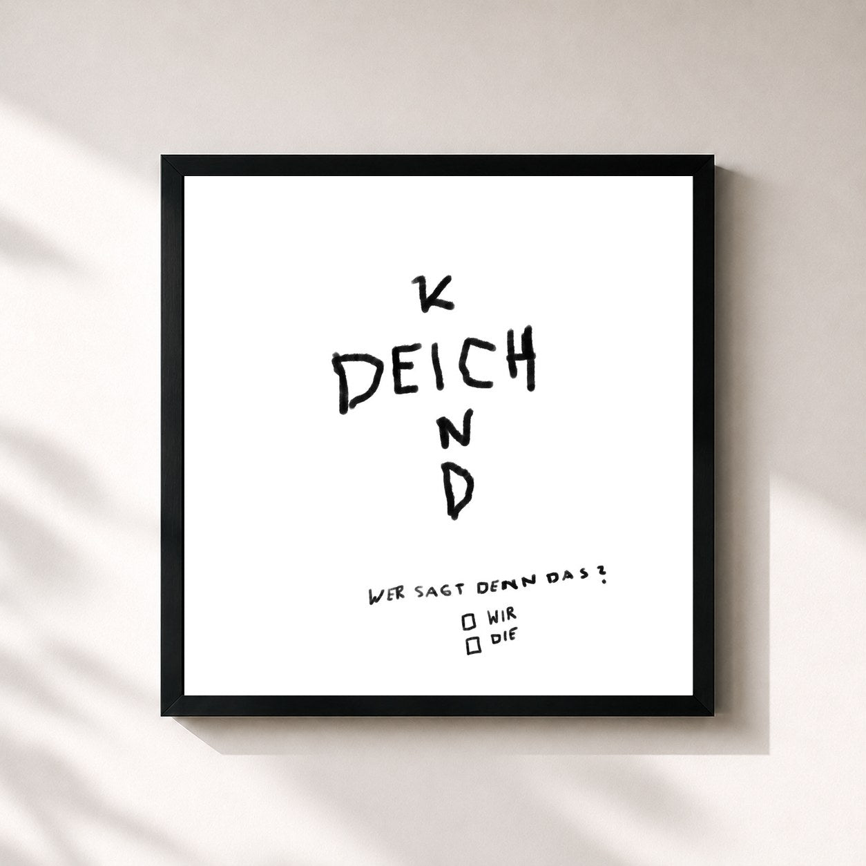 #noir Tableau carré de l'album Wer Sagt Denn Das? de Deichkind, cadre noir 32x32 cm