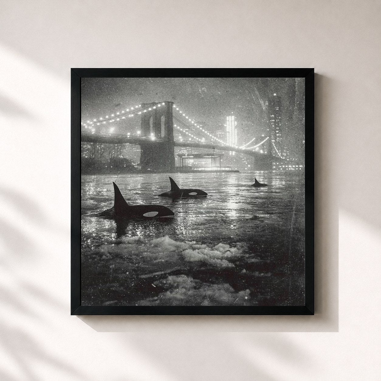 #noir Tableau carré de l'album Killah Whales of Gotham 2 (Radio Edit) de GASHI, cadre noir 32x32 cm
