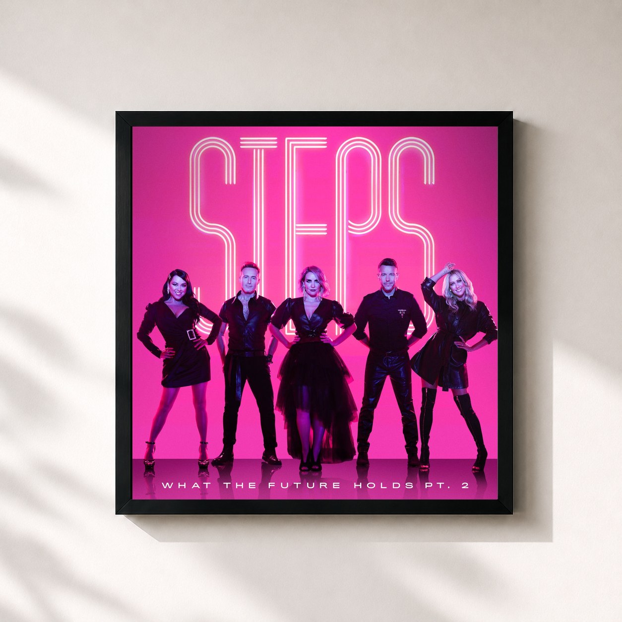 #noir Tableau carré de l'album What the Future Holds (Pt. 2) de Steps, cadre noir 32x32 cm