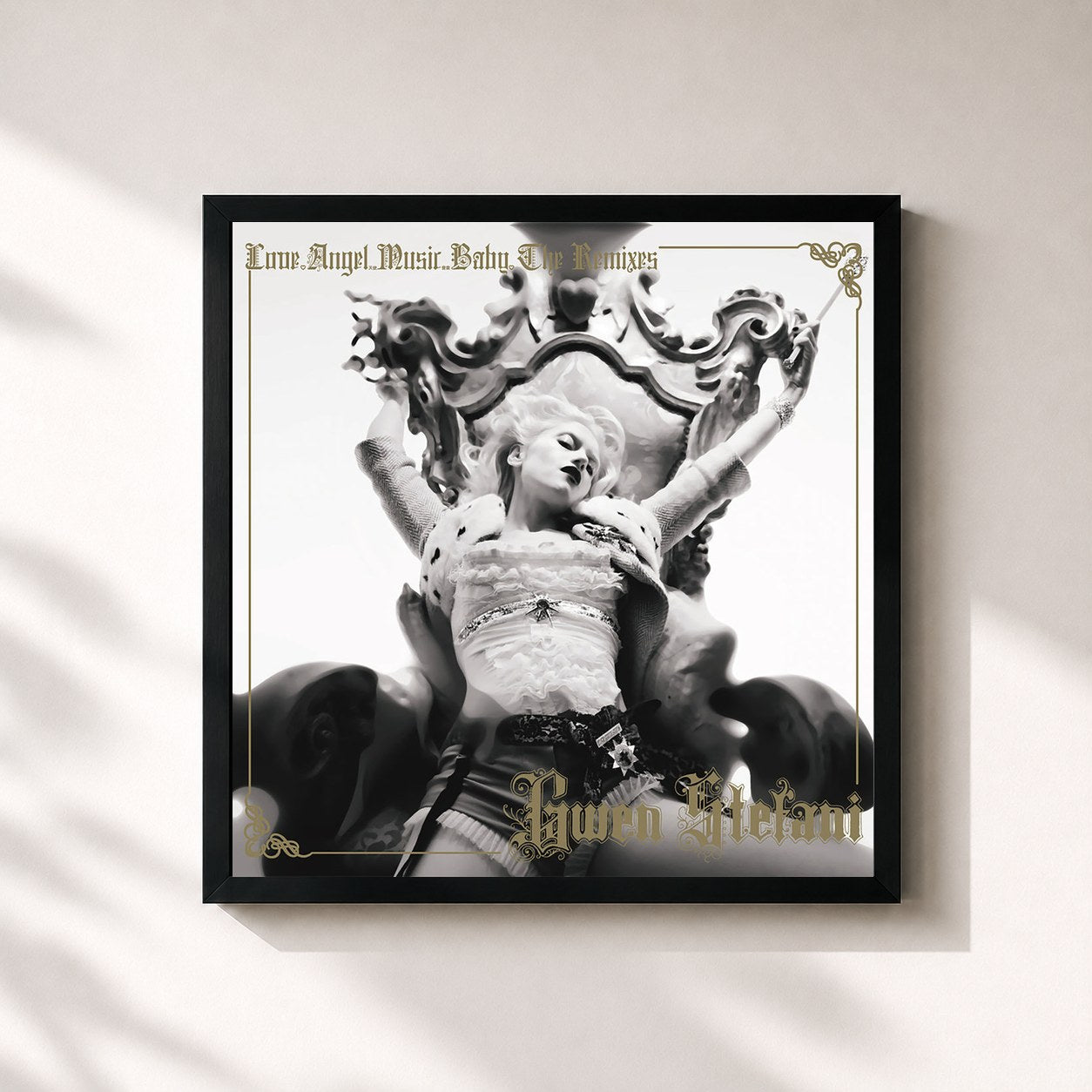 #noir Tableau carré de l'album Love. Angel. Music. Baby. (Deluxe Version) de Gwen Stefani, cadre noir 32x32 cm