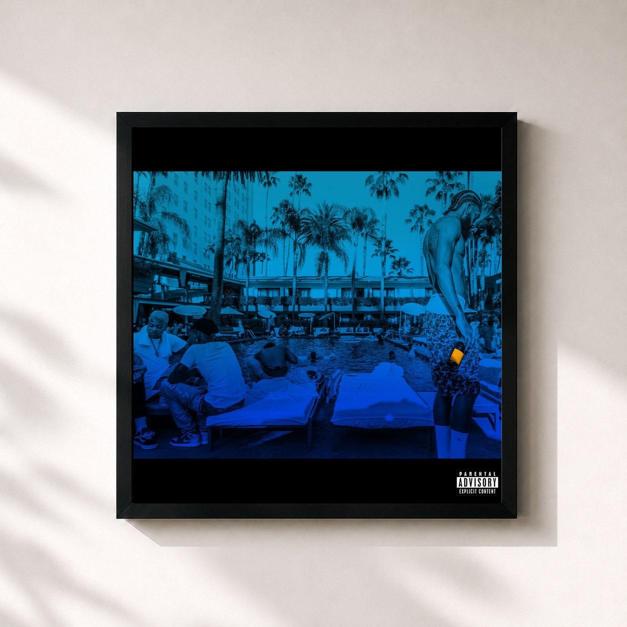 #noir Tableau carré de l'album PROLIFIC de Nipsey Hussle, cadre noir 32x32 cm