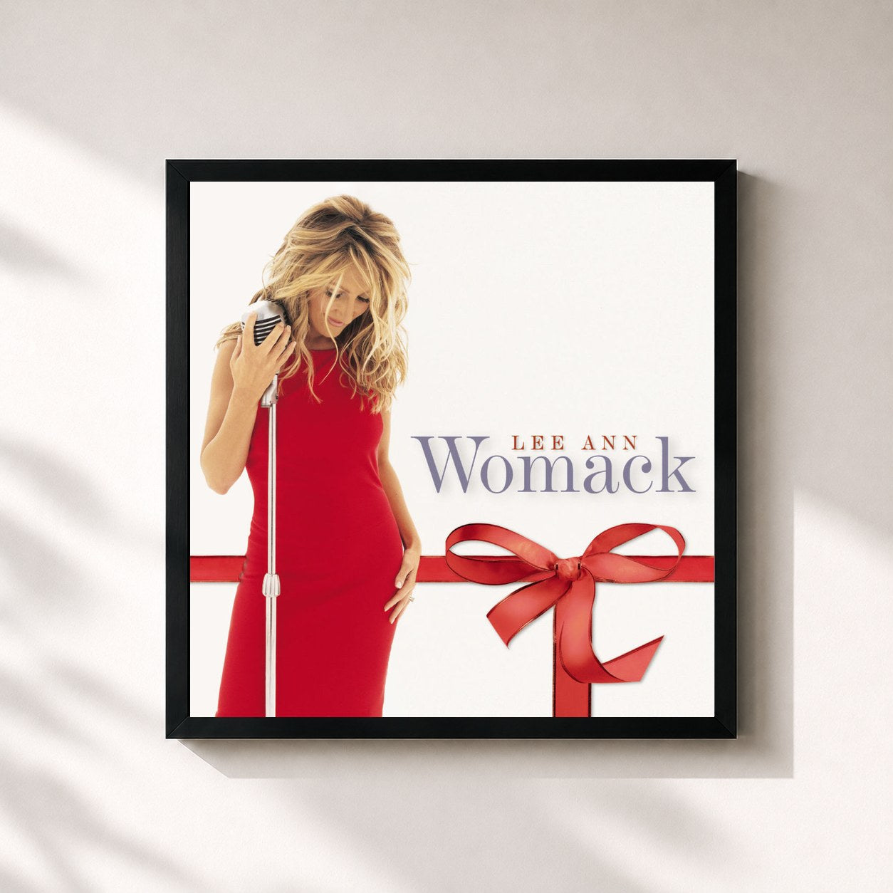 #noir Tableau carré de l'album The Season For Romance de Lee Ann Womack, cadre noir 32x32 cm