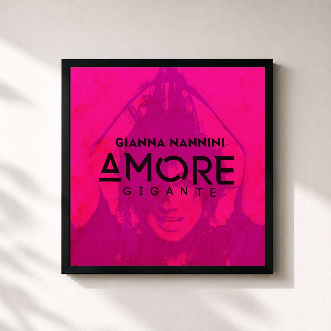 #noir Tableau carré de l'album Amore gigante de Gianna Nannini, cadre noir 32x32 cm