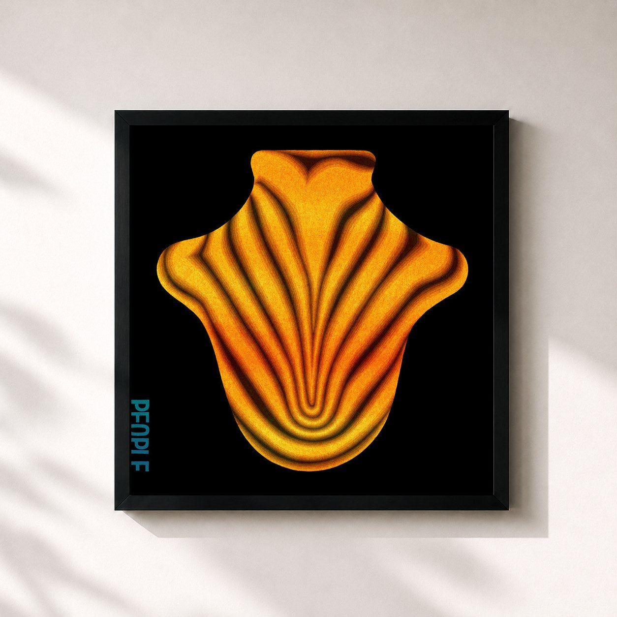 #noir Tableau carré de l'album Big Red Machine de Big Red Machine, cadre noir 32x32 cm