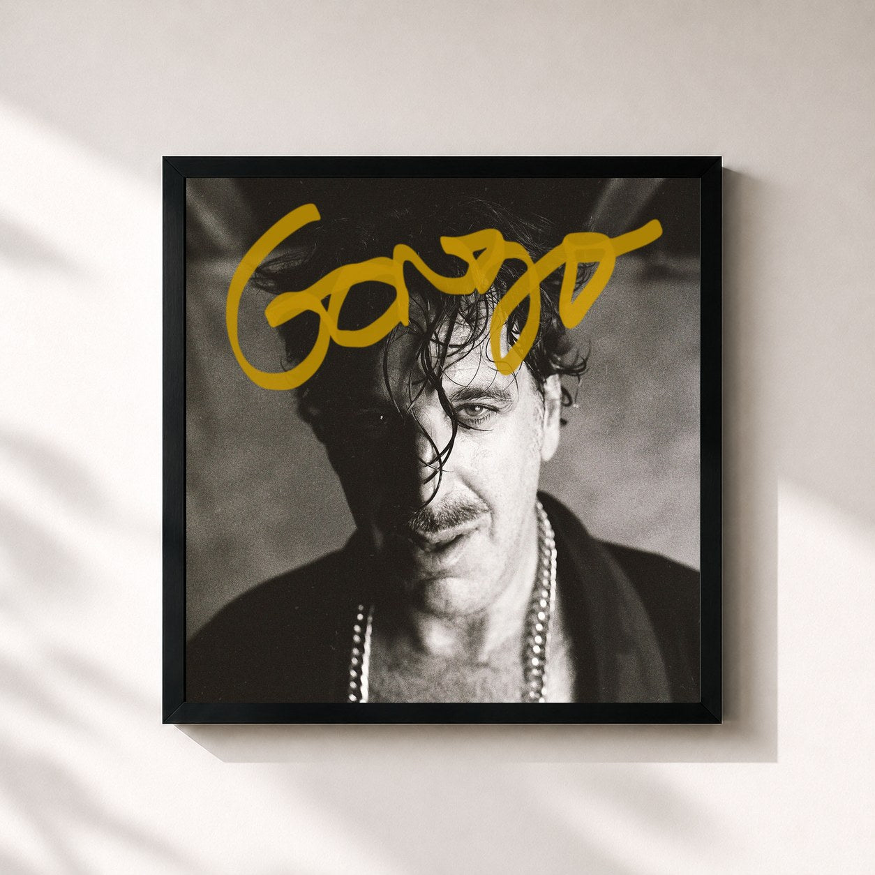 #noir Tableau carré de l'album Gonzo de Chilly Gonzales, cadre noir 32x32 cm