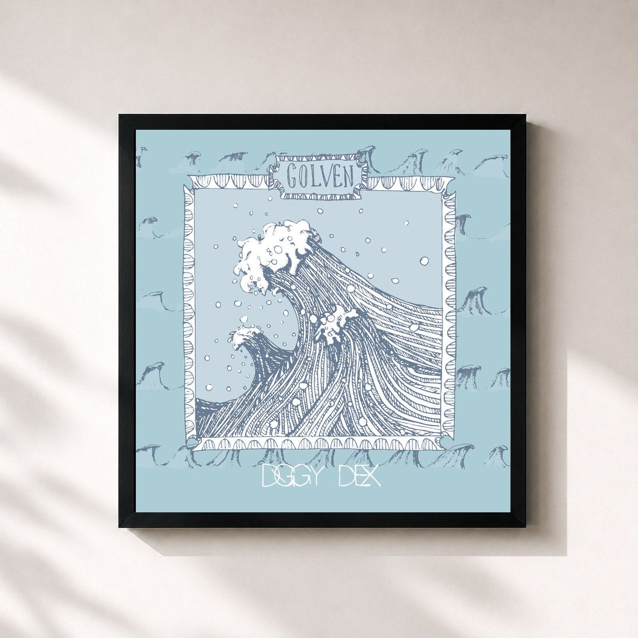 #noir Tableau carré de l'album Golven de Diggy Dex, cadre noir 32x32 cm