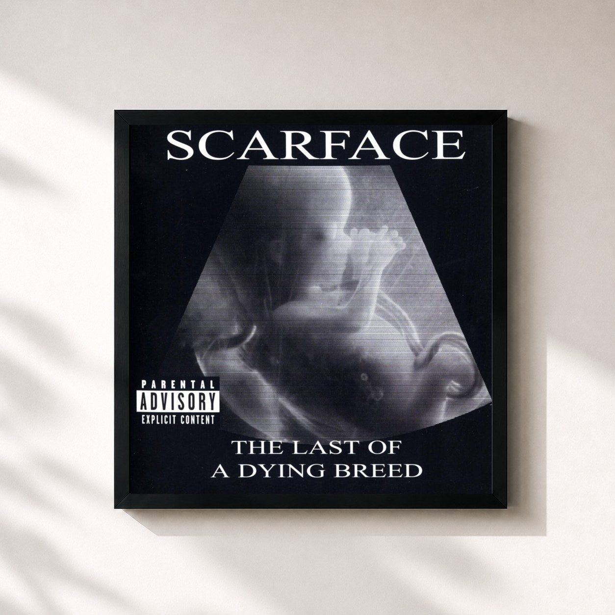 #noir Tableau carré de l'album The Last Of A Dying Breed de Scarface, cadre noir 32x32 cm