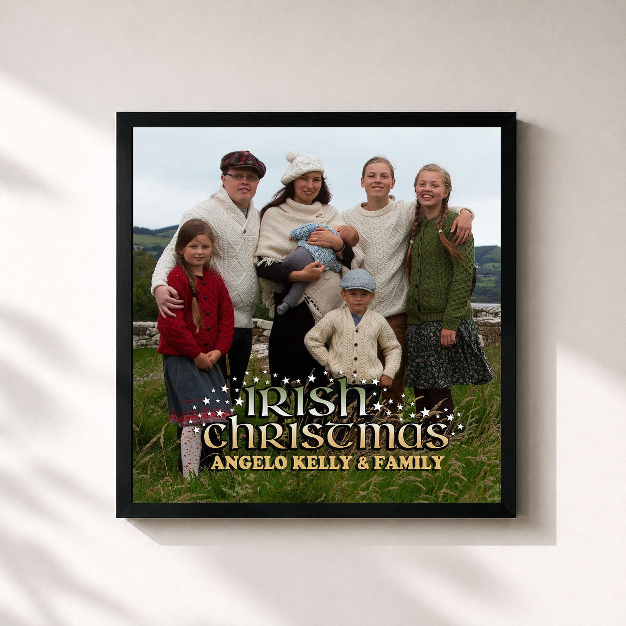 #noir Tableau carré de l'album Irish Christmas de Angelo Kelly, cadre noir 32x32 cm
