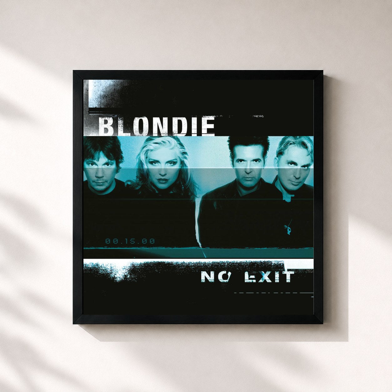 #noir Tableau carré de l'album No Exit de Blondie, cadre noir 32x32 cm