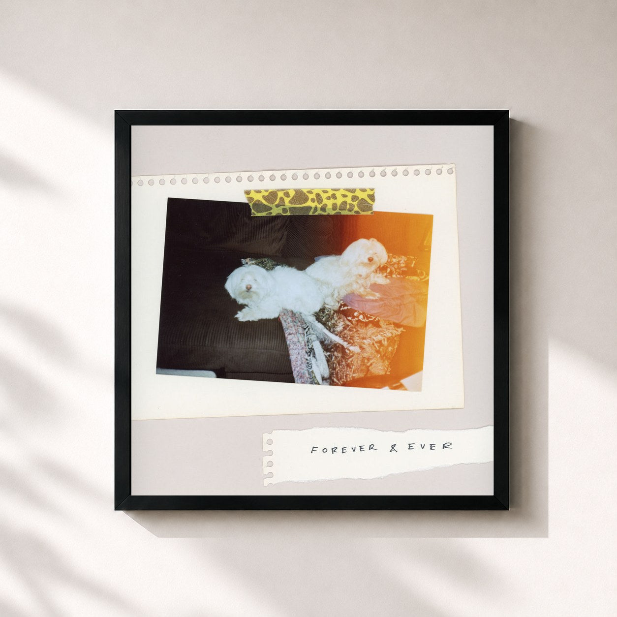 #noir Tableau carré de l'album Forever & Ever de Sales, cadre noir 32x32 cm
