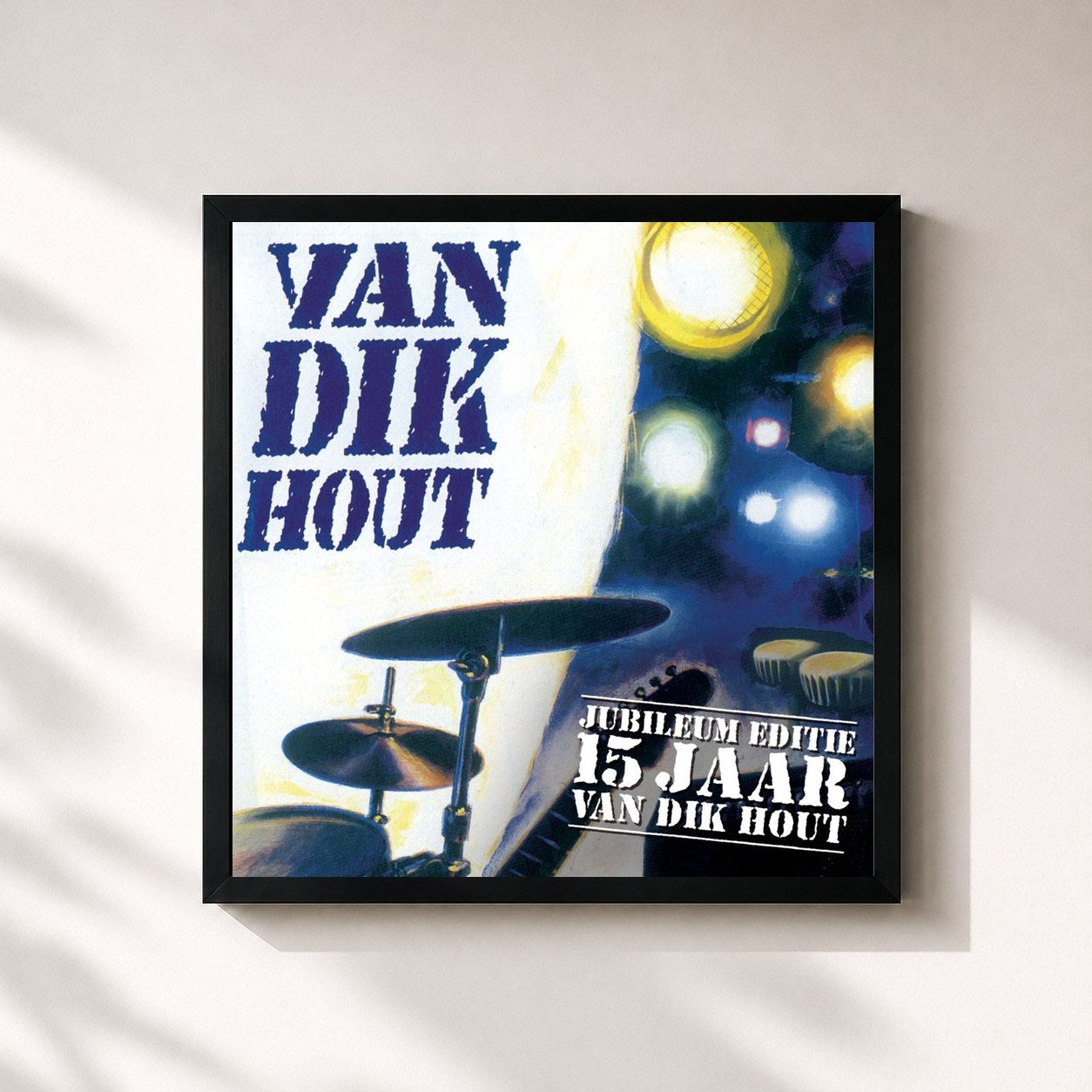 #noir Tableau carré de l'album Van Dik Hout - 15 Jaar de Van Dik Hout, cadre noir 32x32 cm