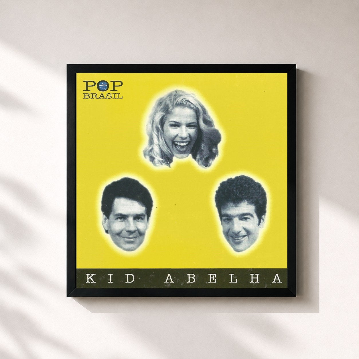 #noir Tableau carré de l'album Pop Brasil de Kid Abelha, cadre noir 32x32 cm