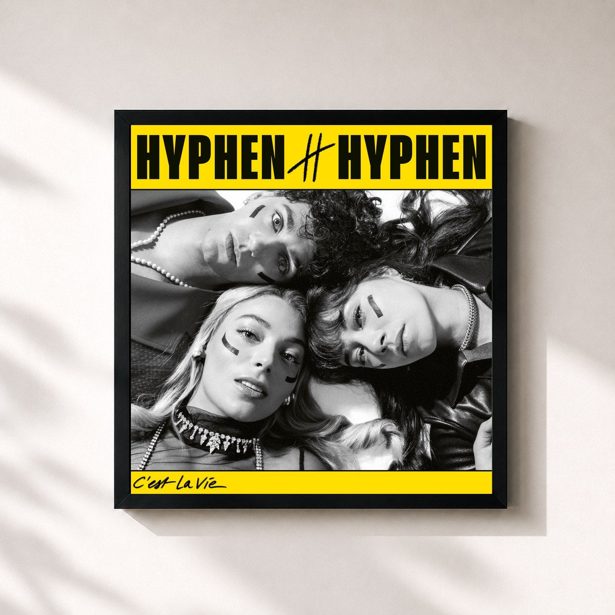 #noir Tableau carré de l'album C'est La vie de Hyphen Hyphen, cadre noir 32x32 cm