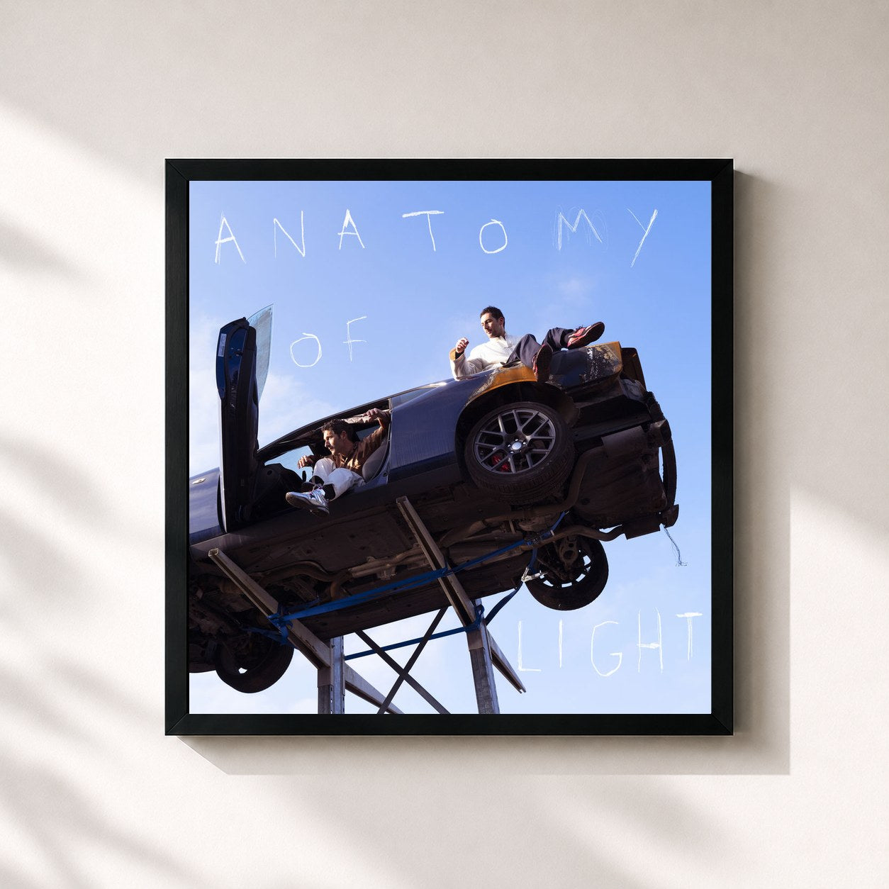 #noir Tableau carré de l'album ANATOMY OF LIGHT de AaRON, cadre noir 32x32 cm