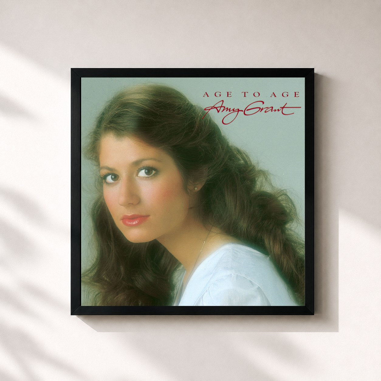 #noir Tableau carré de l'album Age To Age de Amy Grant, cadre noir 32x32 cm
