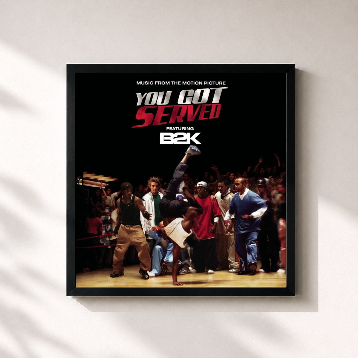 #noir Tableau carré de l'album B2K Presents "You Got Served" Soundtrack de B2K, cadre noir 32x32 cm