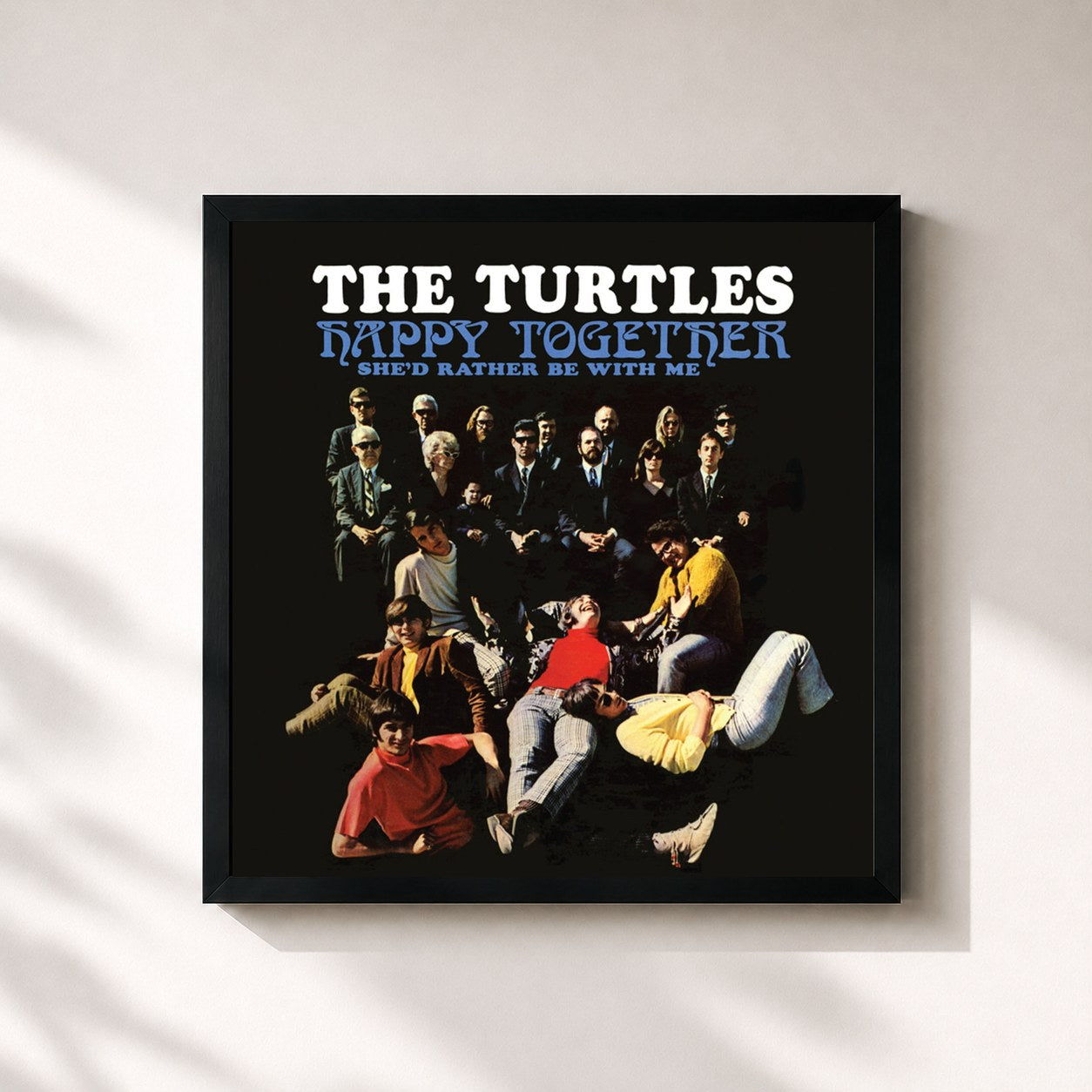 #noir Tableau carré de l'album Happy Together (Deluxe Version) de The Turtles, cadre noir 32x32 cm