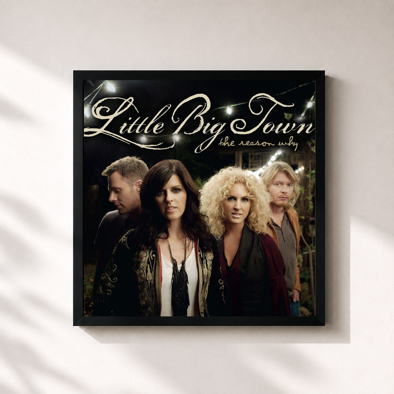 #noir Tableau carré de l'album The Reason Why de Little Big Town, cadre noir 32x32 cm