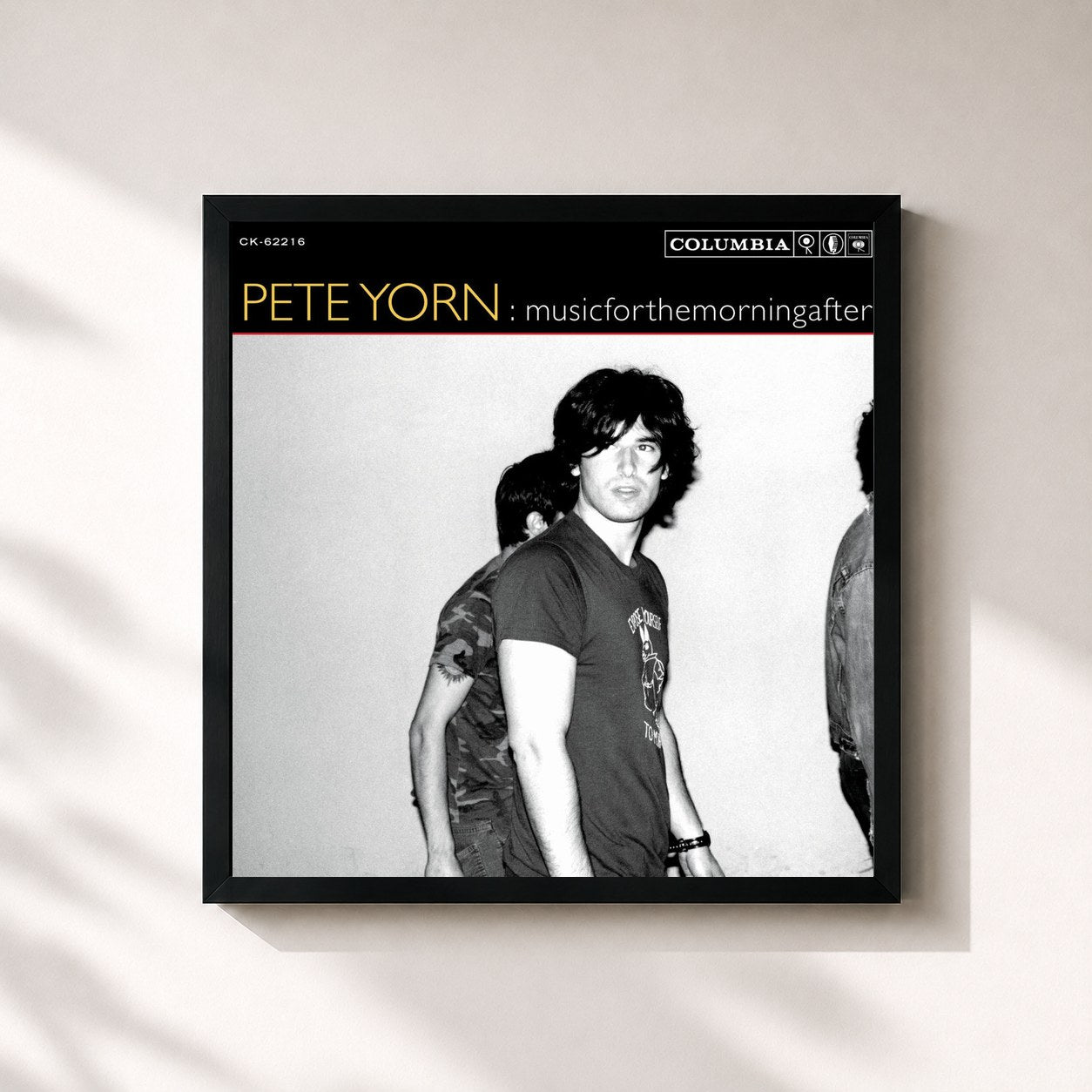 #noir Tableau carré de l'album musicforthemorningafter de Pete Yorn, cadre noir 32x32 cm