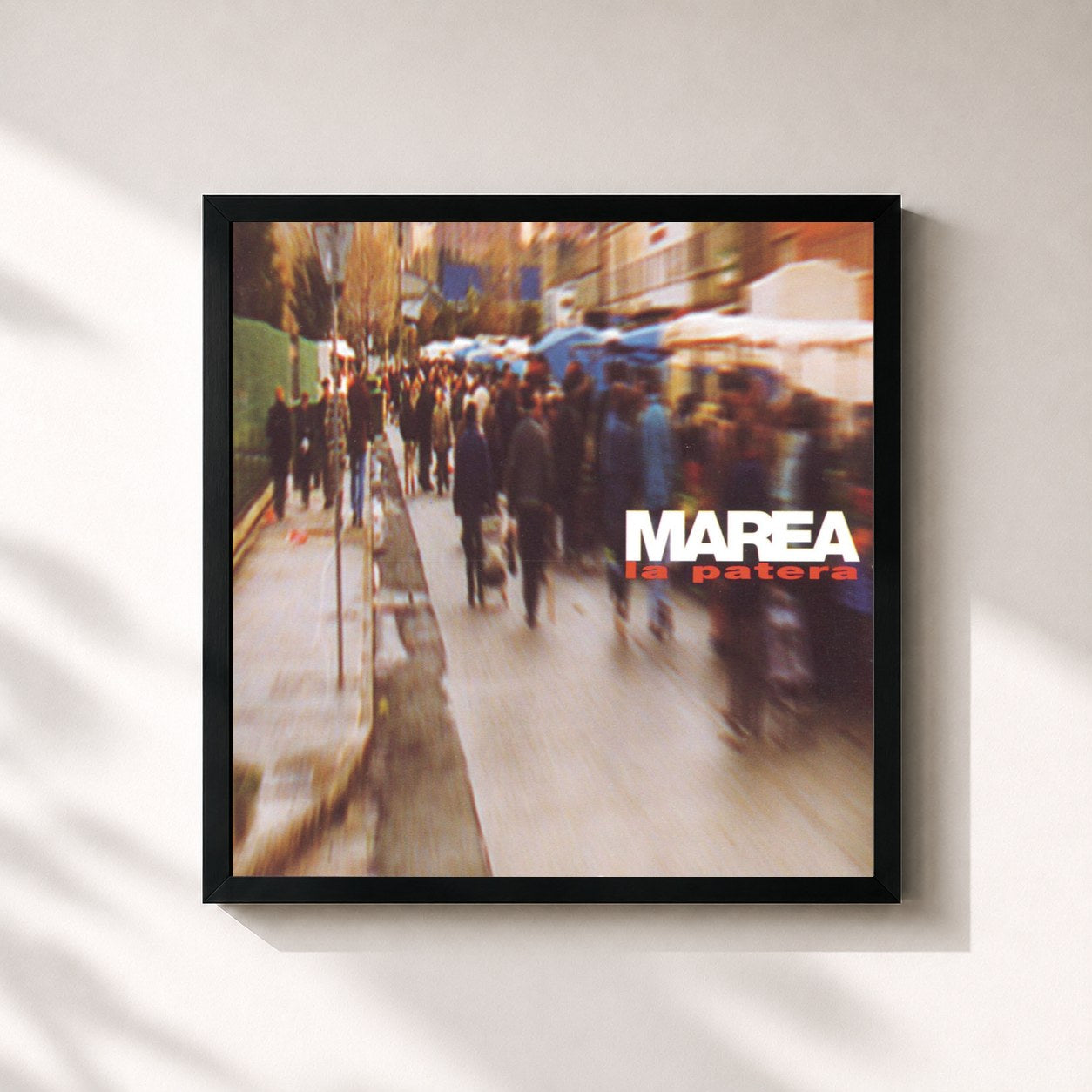 #noir Tableau carré de l'album La Patera de Marea, cadre noir 32x32 cm