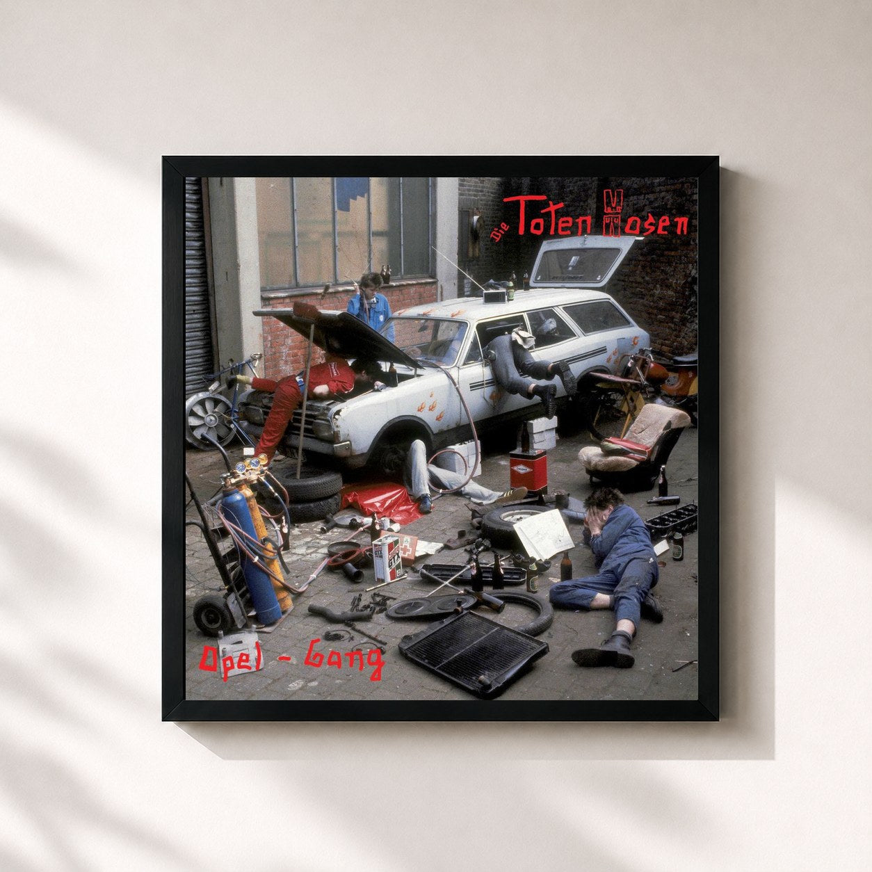 #noir Tableau carré de l'album Opel-Gang (Deluxe-Edition mit Bonus-Tracks) de Die Toten Hosen, cadre noir 32x32 cm