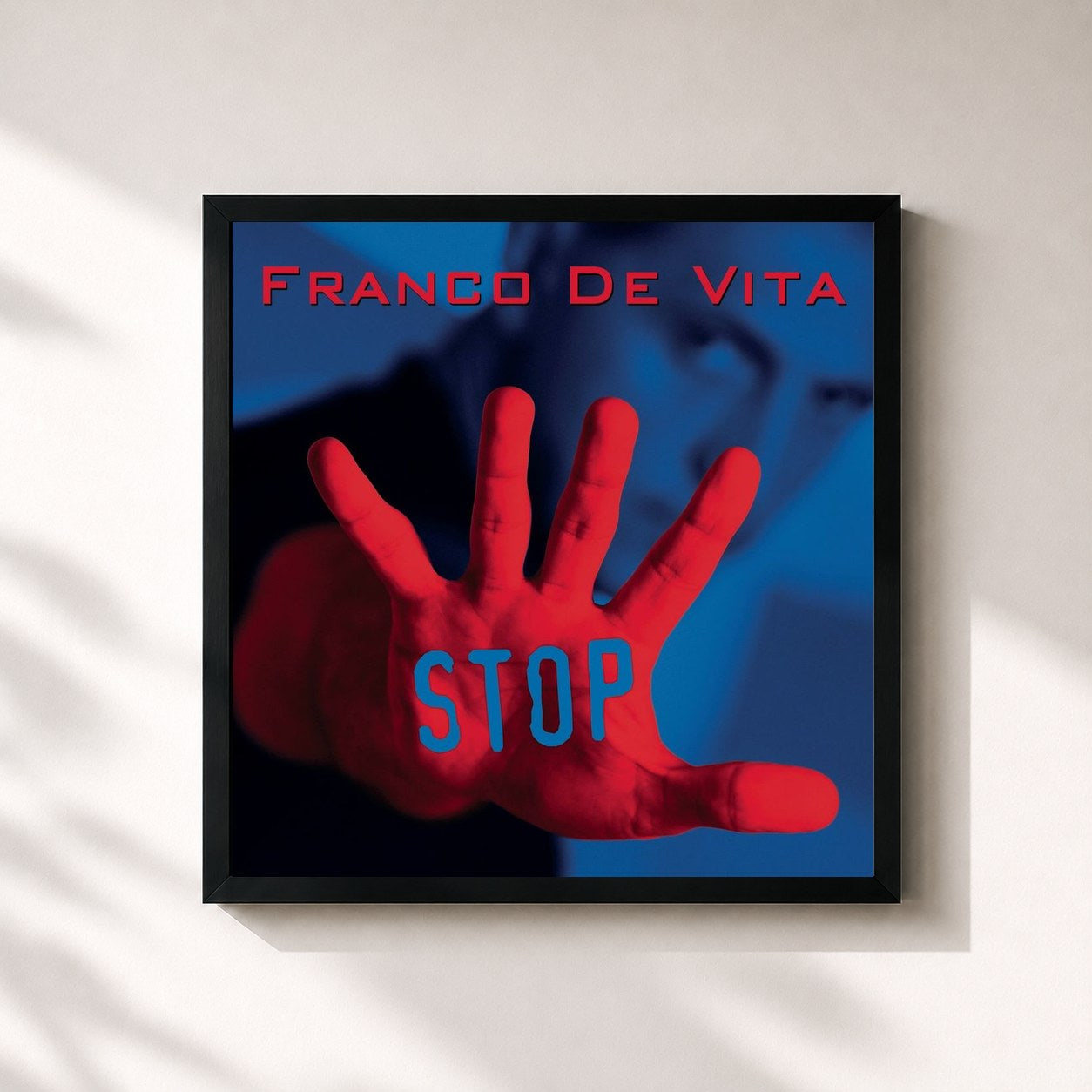 #noir Tableau carré de l'album Stop de Franco de Vita, cadre noir 32x32 cm