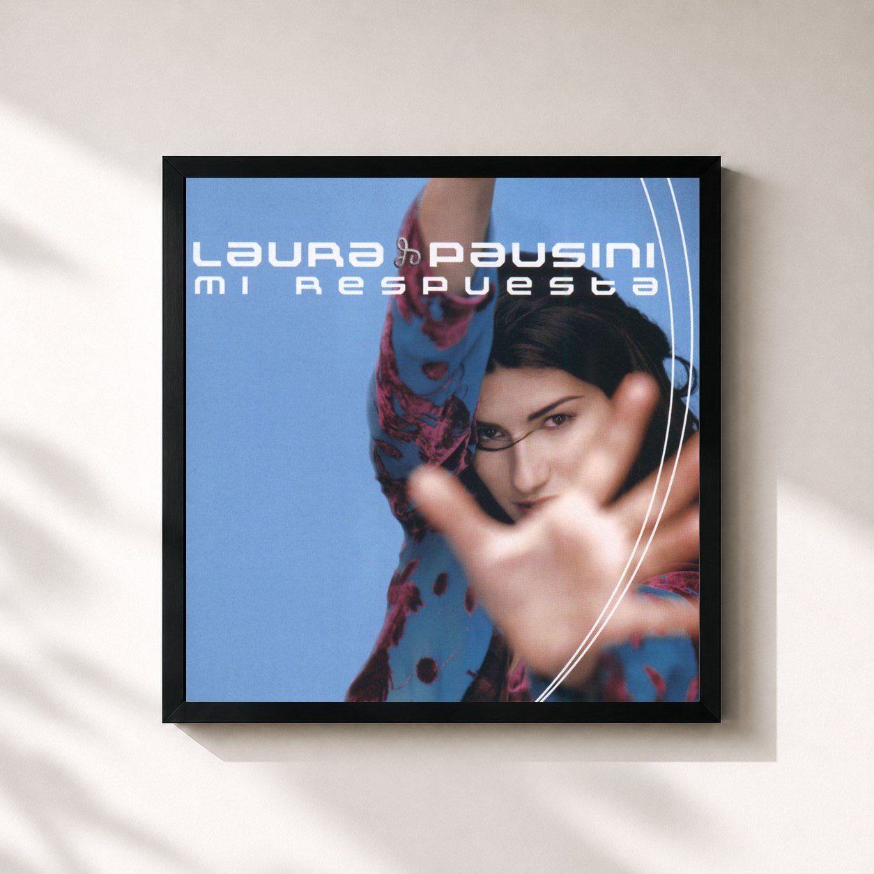 #noir Tableau carré de l'album Mi respuesta de Laura Pausini, cadre noir 32x32 cm