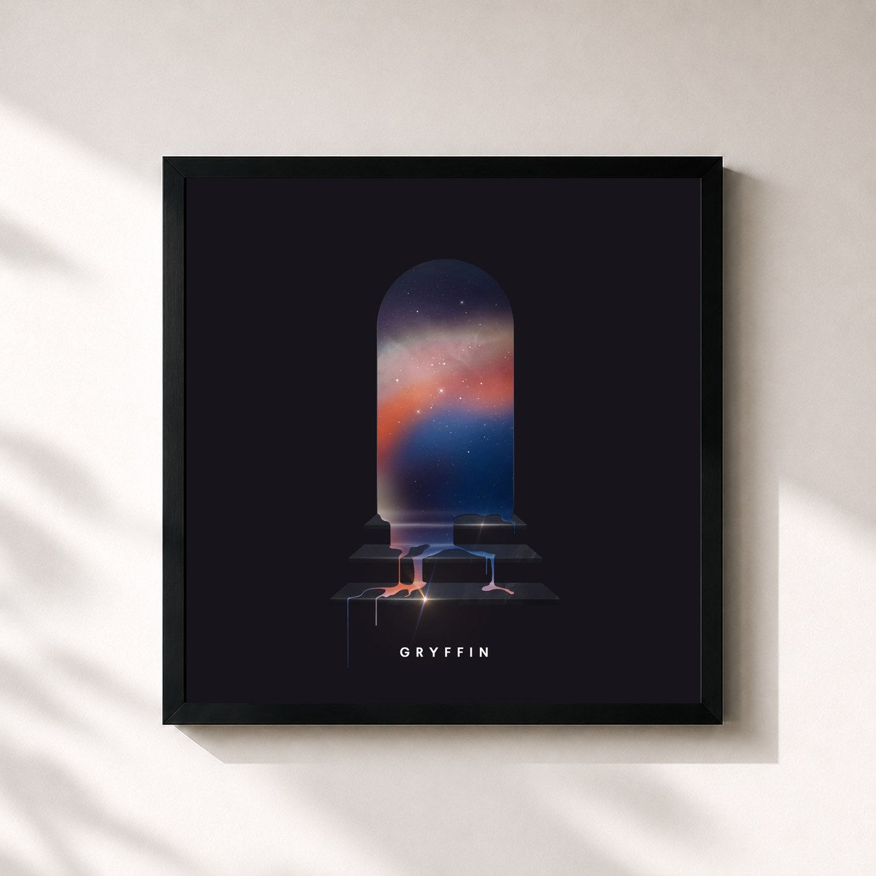 #noir Tableau carré de l'album Gravity Pt. 1 de Gryffin, cadre noir 32x32 cm