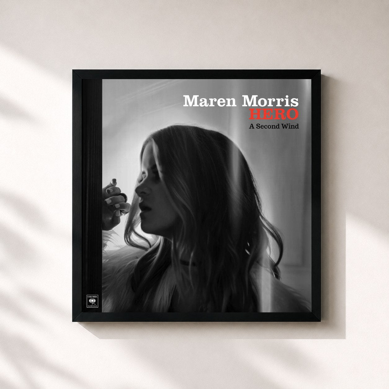 #noir Tableau carré de l'album HERO: A Second Wind de Maren Morris, cadre noir 32x32 cm