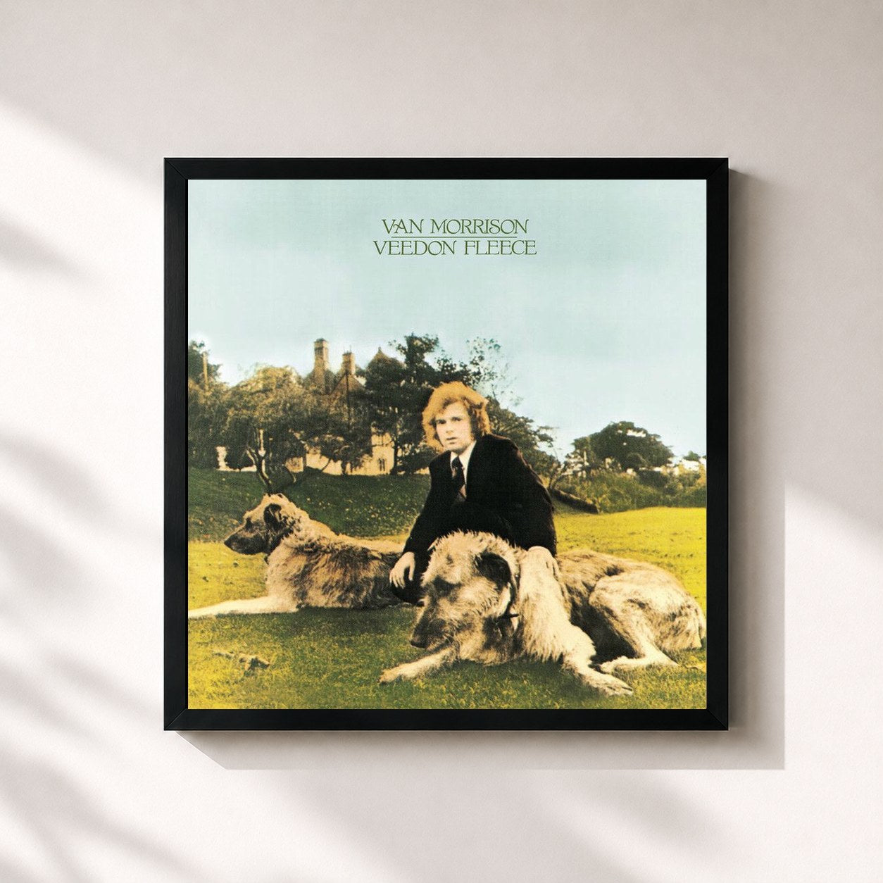 #noir Tableau carré de l'album Veedon Fleece (Bonus Track Version) de Van Morrison, cadre noir 32x32 cm