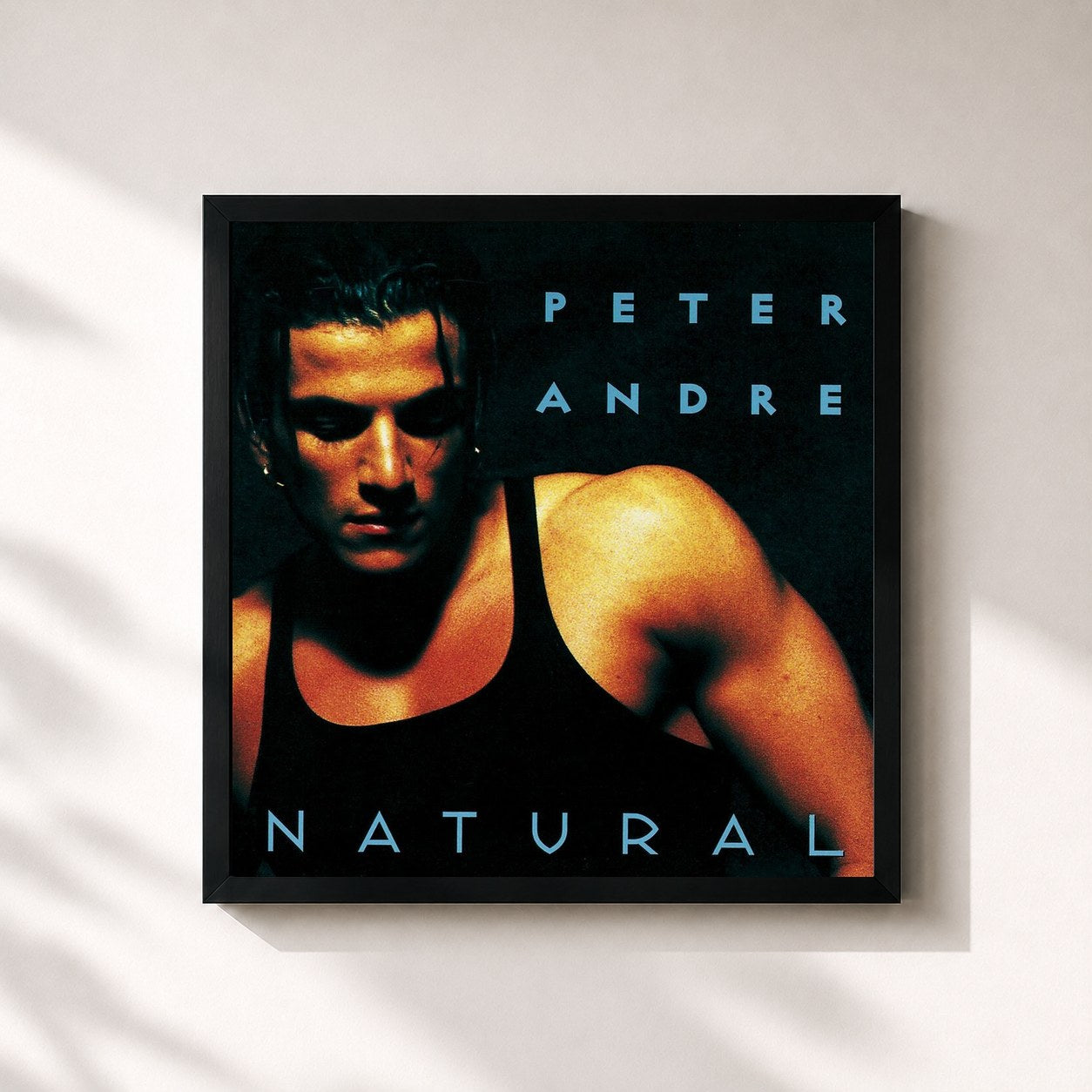 #noir Tableau carré de l'album Natural de Peter Andre, cadre noir 32x32 cm